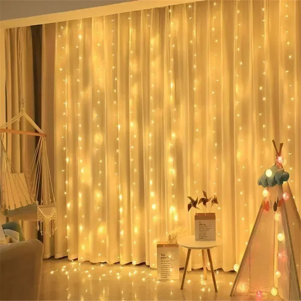 Remote Control USB Fairy Lights 3M LED Curtain String Lights for Christmas Home Bedroom Decor Festive Party New Year Wedding