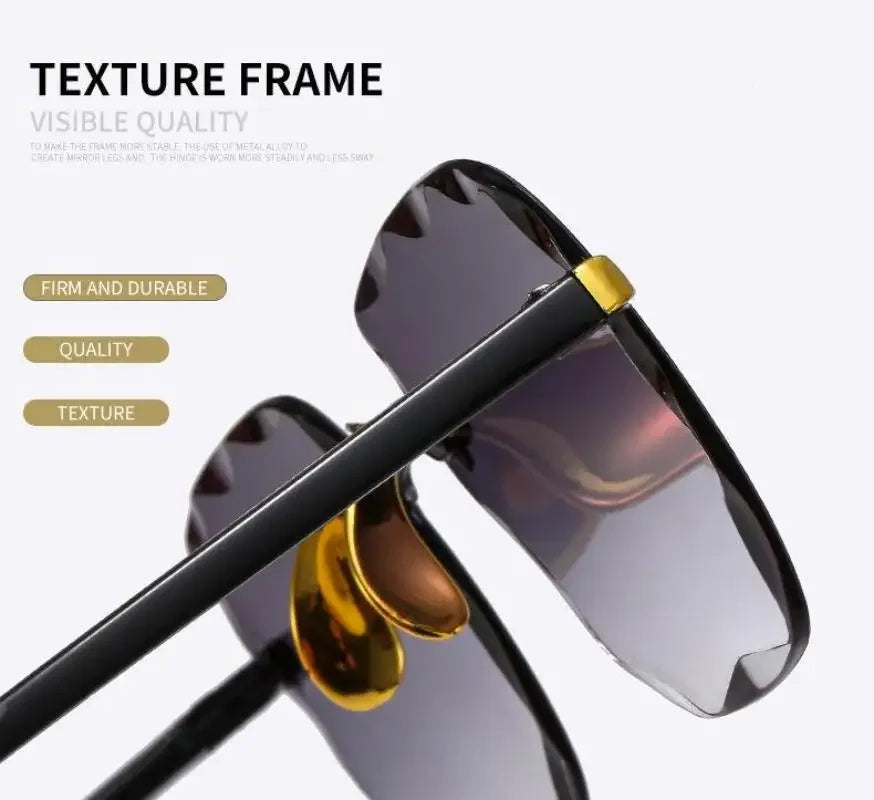 Frameless Sunglasses Y2K Gradient Fashion Korean Hip Pop Anti Ultraviolet Elegant Luxury Outdoor Travel Eyewear Women Unisex