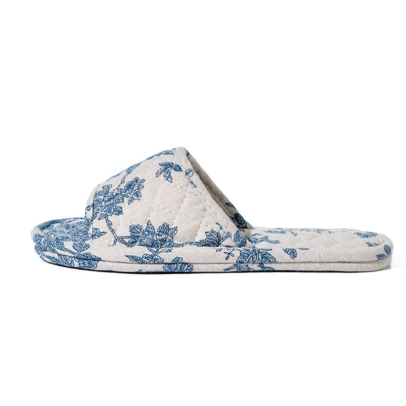 Home Slippers Soft Cotton Floral Floor Shoes Fashion Lightweight Slippers Antislip Indoor Slippers Bedroom Couple Slippers