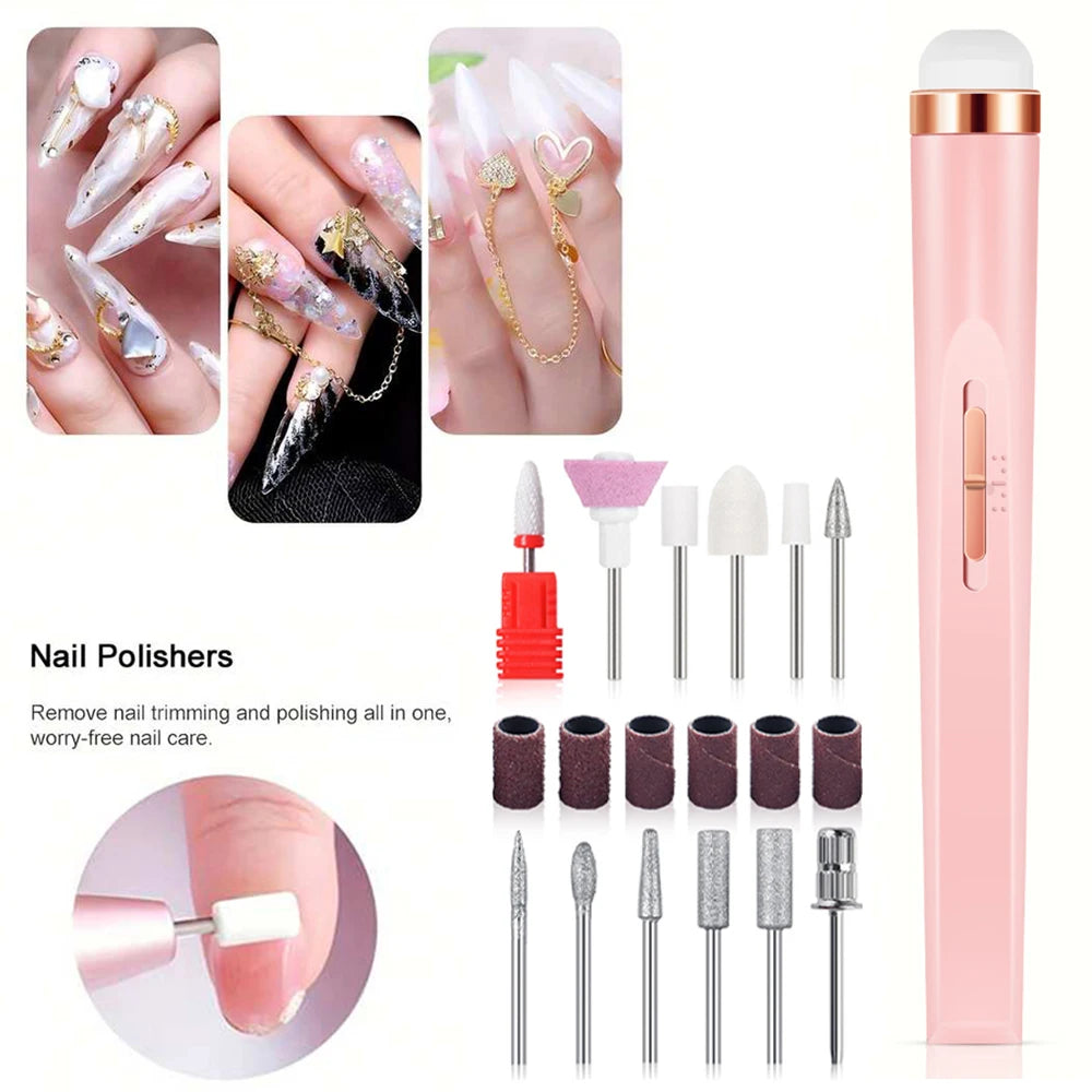 YIKOOLIN Lime à Ongles Électrique Portable avec 4 Vitesses Coupe-Cuticules Outil de Manucure et Pédicure à Piles