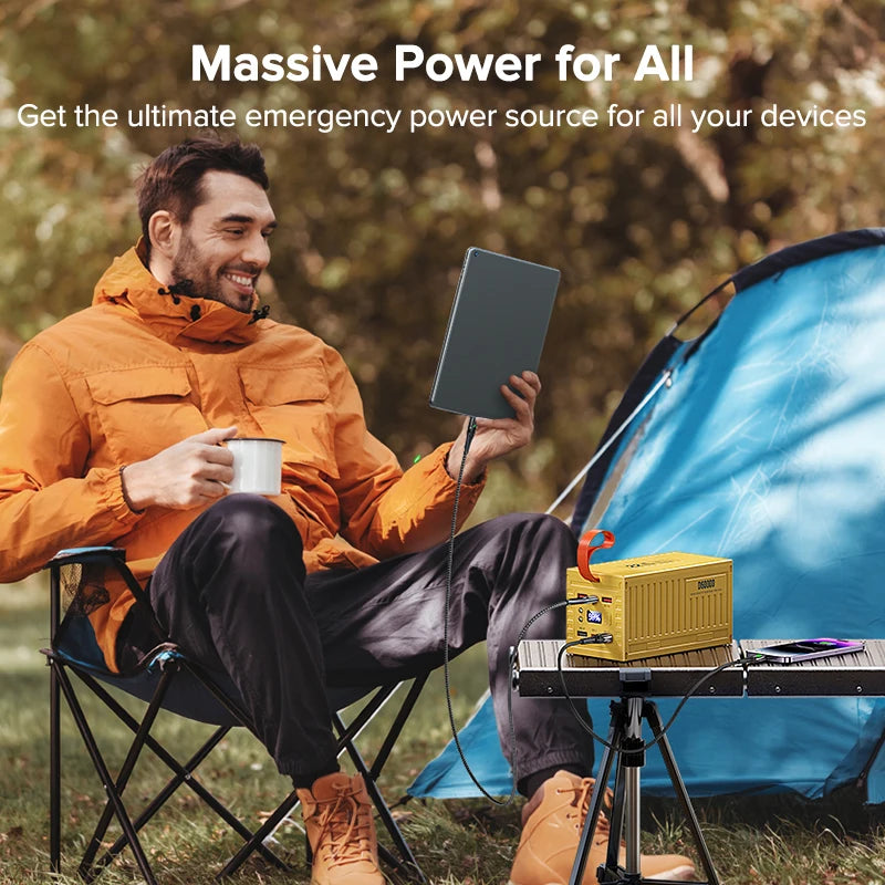 QOOVI 60000mAh Power Bank 22.5W PD QC 3.0 Charger Powerbank Large Battery Capacity Power Station Fast Charging For iPhone Xiaomi - Shoppiline