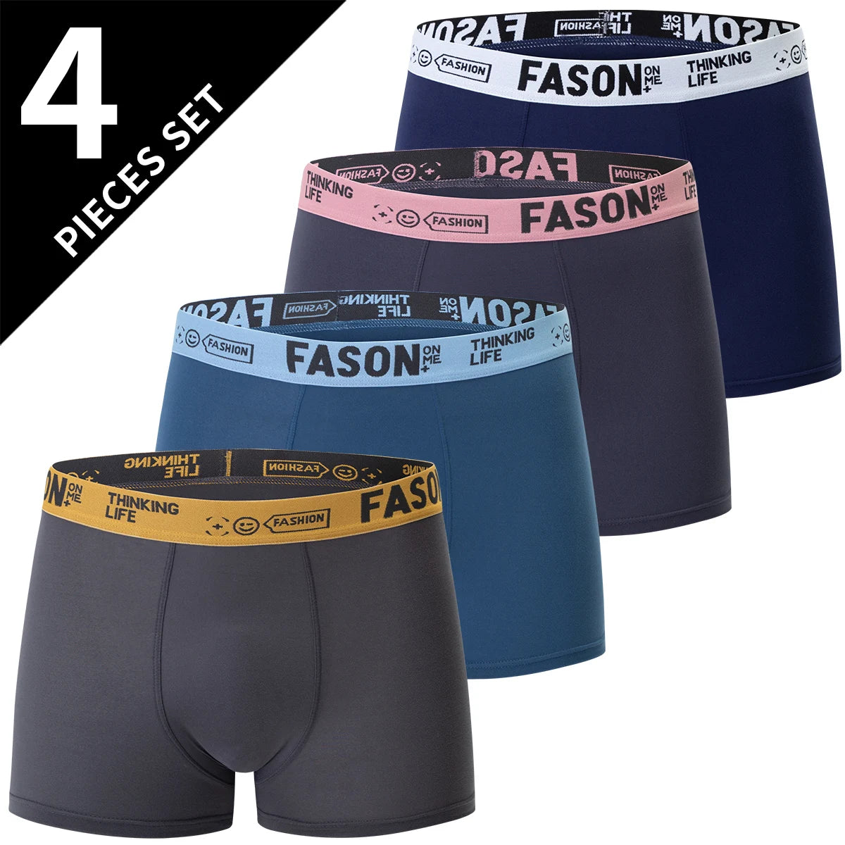 Ensemble de 4/10 boxers pour hommes, décontractés et à la mode, shorts de sport élastiques pour jeunes grandes tailles et cyclistes.