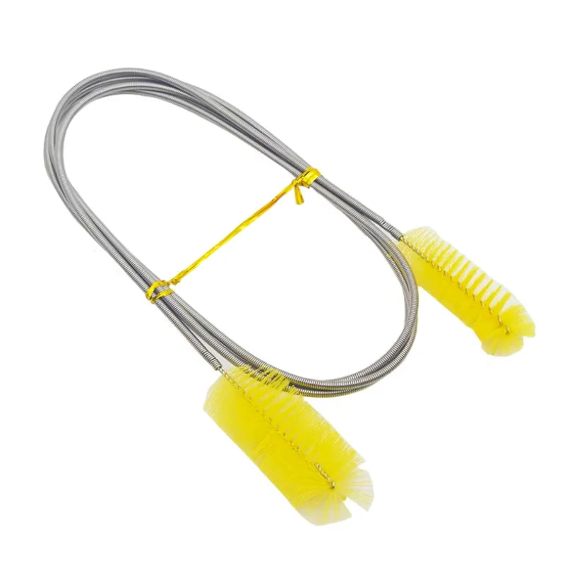 Aquarium Cleaning Brush for Water Hose Lily Pipe Air Tube Stainless Steel Flexible Bent Tube Double Head Brush Fish Tank Cleaner