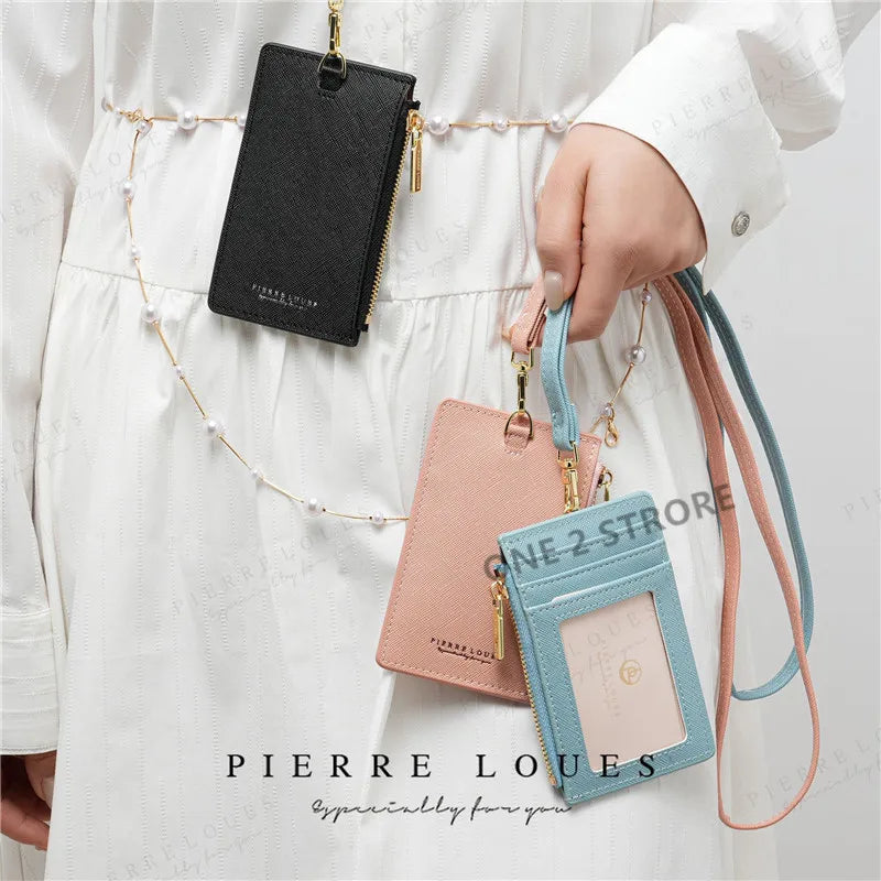Desk Accessories Office PU Leather Card Holder Zipper Sleeves Photocard Large Capacity ID Card Holder Luxury Photocard Holder