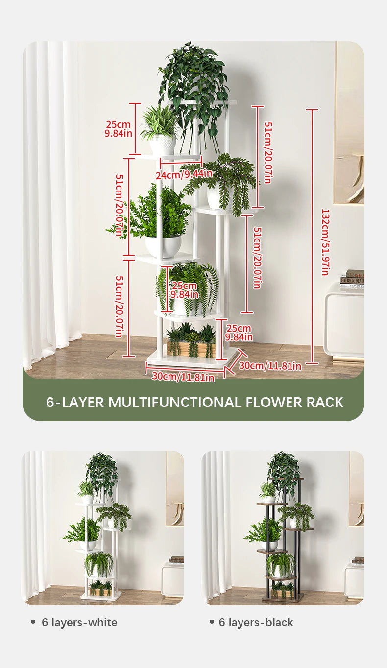 Plant Stand Stand For Flowers Wooden Storage Shelf 4/5/6 Tier Flower Shelf Planter Rack Indoor Display Stand Multiple Flower Pot