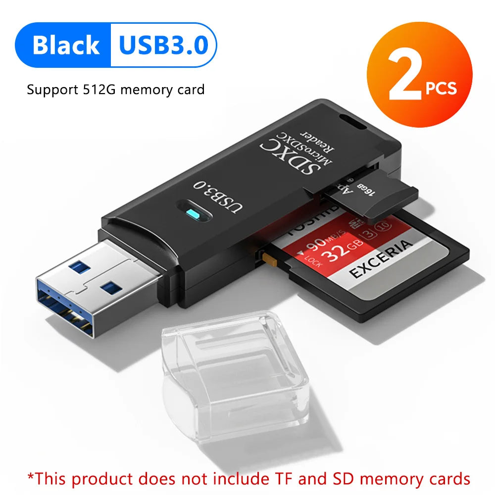2-in-1 USB3.0/2.0 Card Reader USB3.0 To SD TF Memory Card Reader USB Flash Drive Cardreader Adapter For PC Laptops Accessories