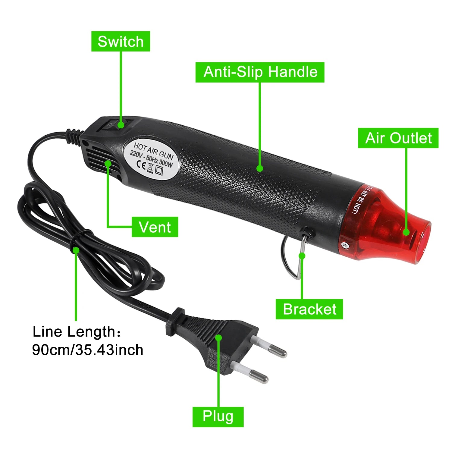 300W Hot Air Heat Gun 328pcs Heat Shrink Tube With Hot Air Guns Kit EU US 110V 220V Heat Shrink Tubing Kit 2:1 - Shoppiline