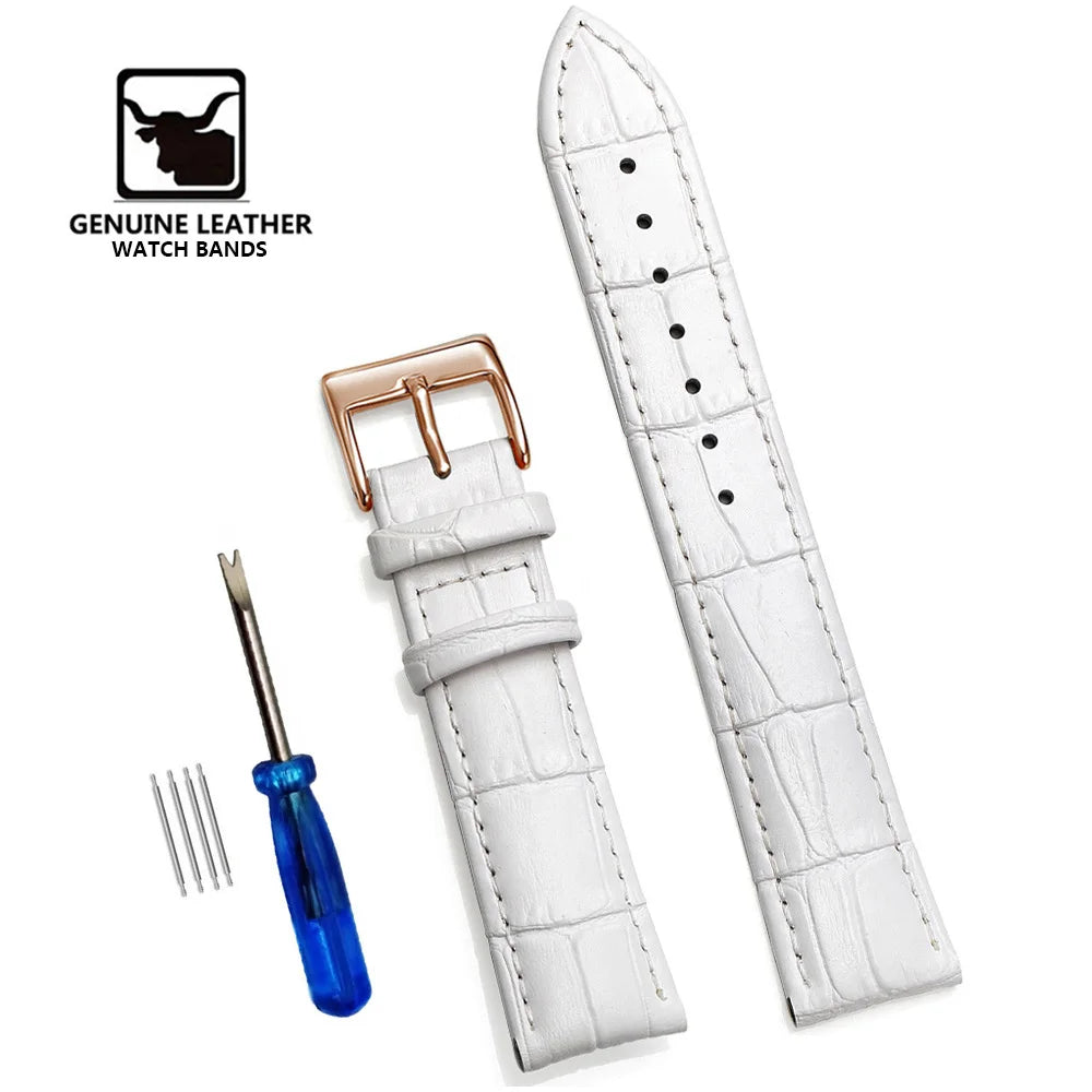 Premium Genuine Leather Watchbands 12/14/16/18/19/20/21/22/24 mm Watch Band Strap High Quality Wrist Belt Bracelet + Tool