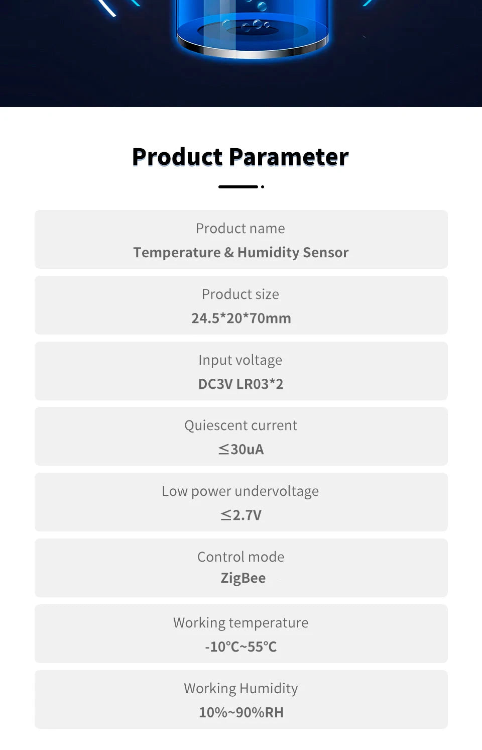 Tuya Zigbee Smart Temperature Humidity Sensor Indoor Hygrometer Thermometer Home Automation Real-time Data Works With Alexa