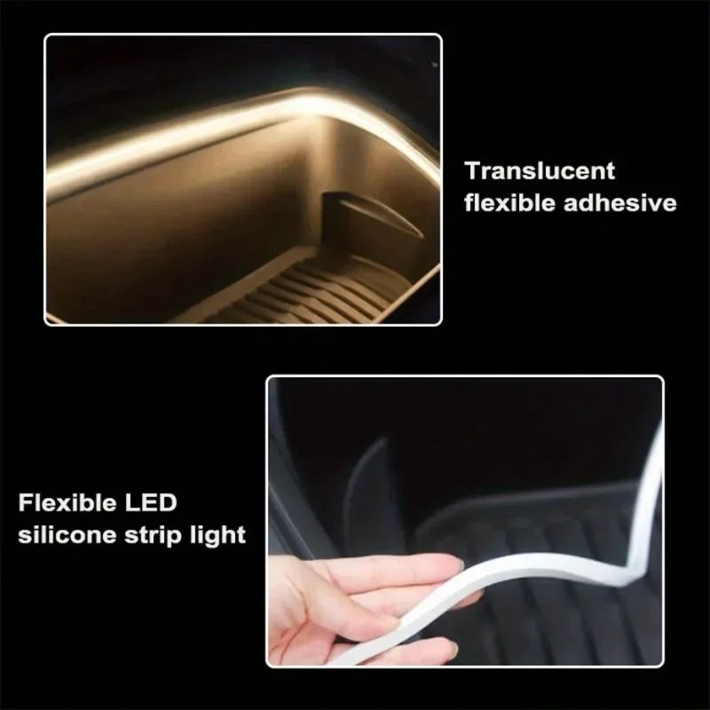 Car Trunk Led Light Strip 200cm/400cm Flexible PVC Decorative Light Strip Automatic Induction Atmosphere Lamp Universal for Suv
