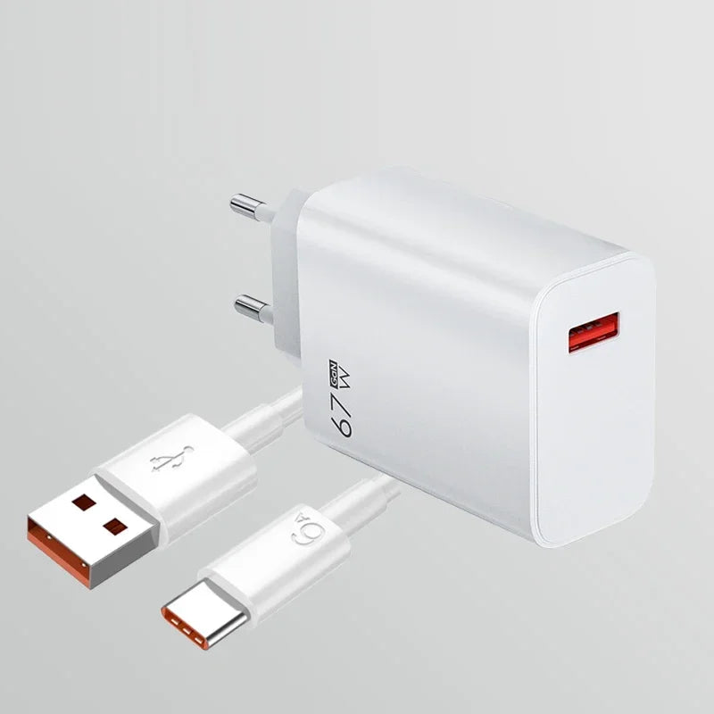 6A USB To Type C Data Cable 67W USB Fast Charger Power Adapter For Xiaomi 14 15 17 Mi 11Pro MIX Fold 12 Ultra Redmi note11 pro