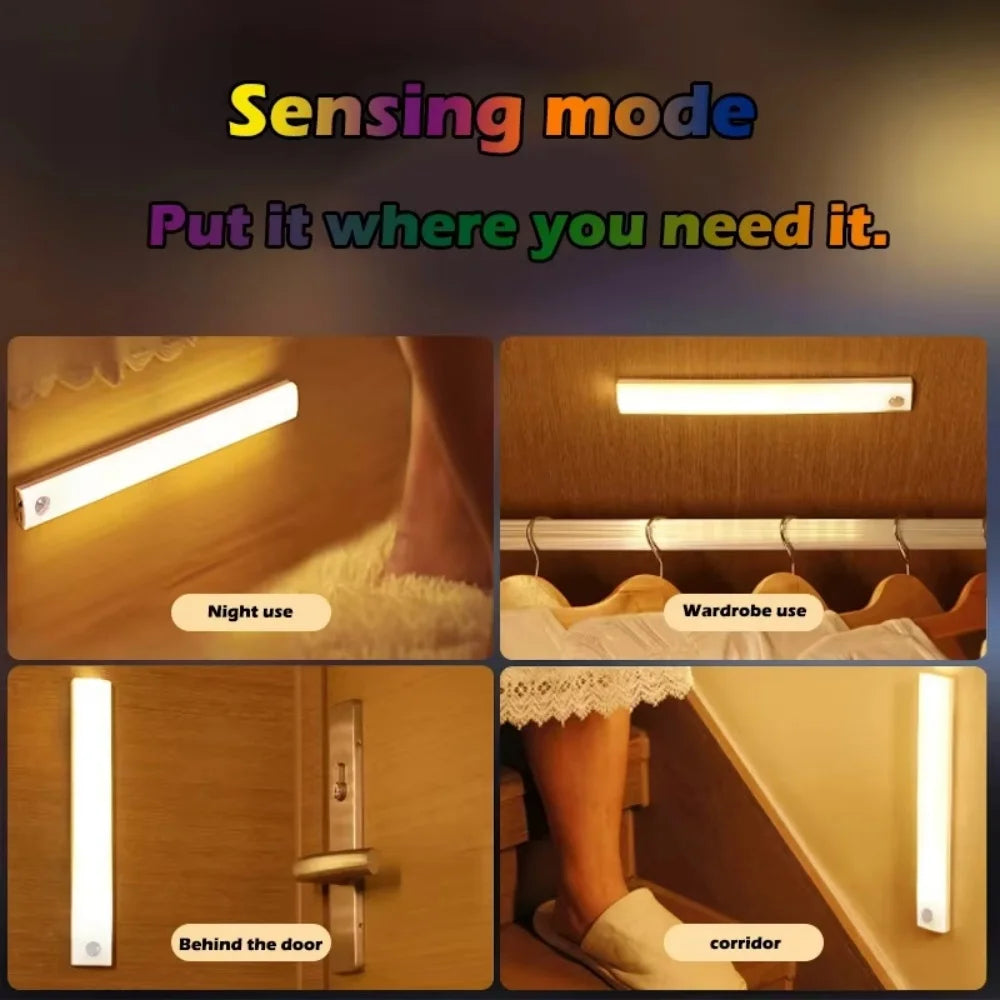 Wireless LED Night Light Motion Sensor Light Closet Night Lamp For Kitchen Bedroom Detector Light Cabinet Staircase Backlight