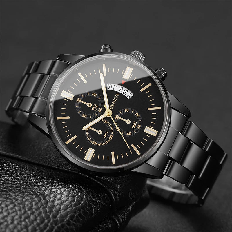 Luxus Edelstahl Herren Kalender Quarz Uhr Mode Business Uhren für Herren Uhr Reloj Hombre