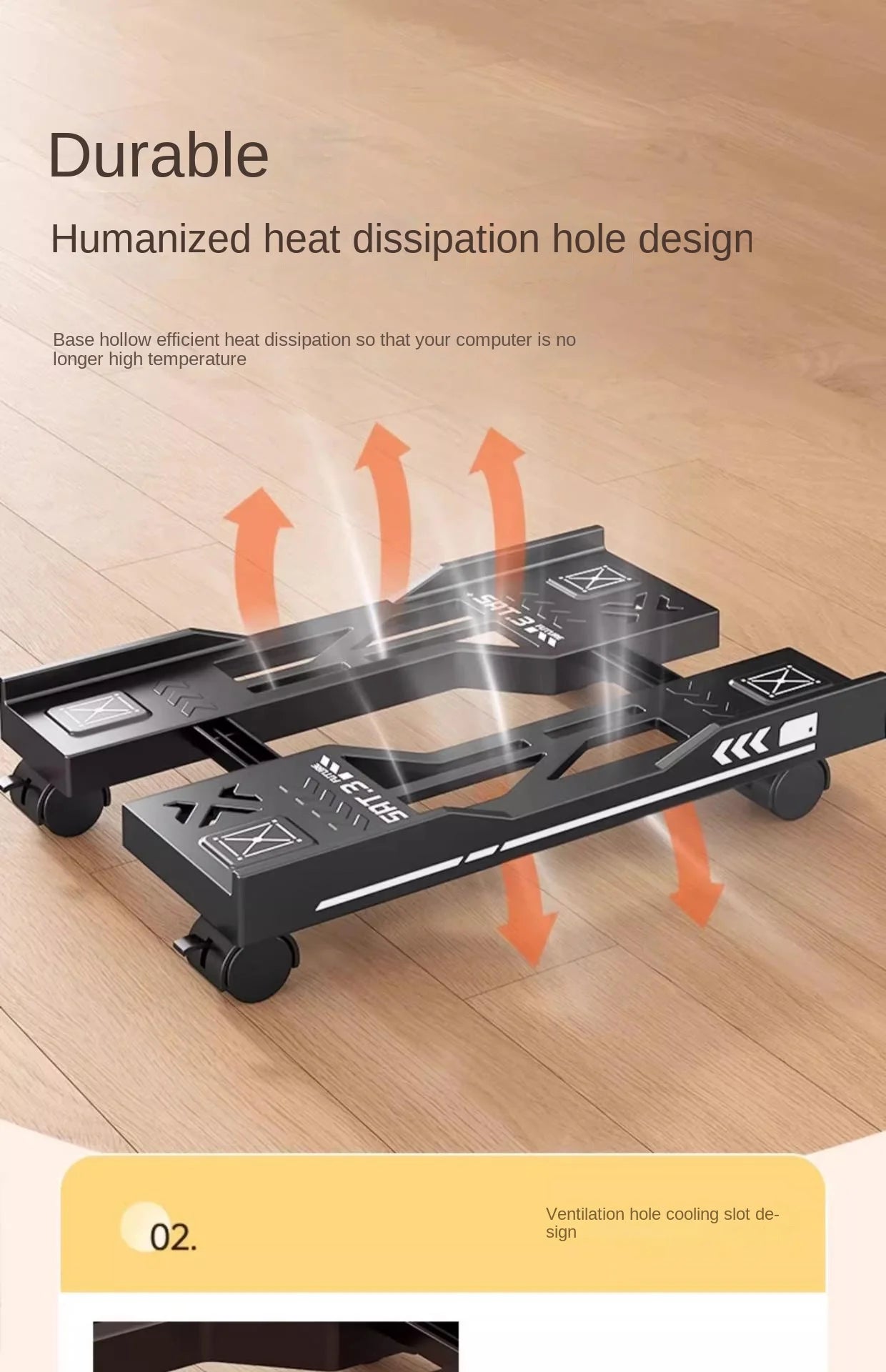 Mobile PC Tower Stand Adjustable Shelf Computer CPU Holder Telescopic Desktop Stand Computer Bracket Cart With Rolling Caster - Shoppiline