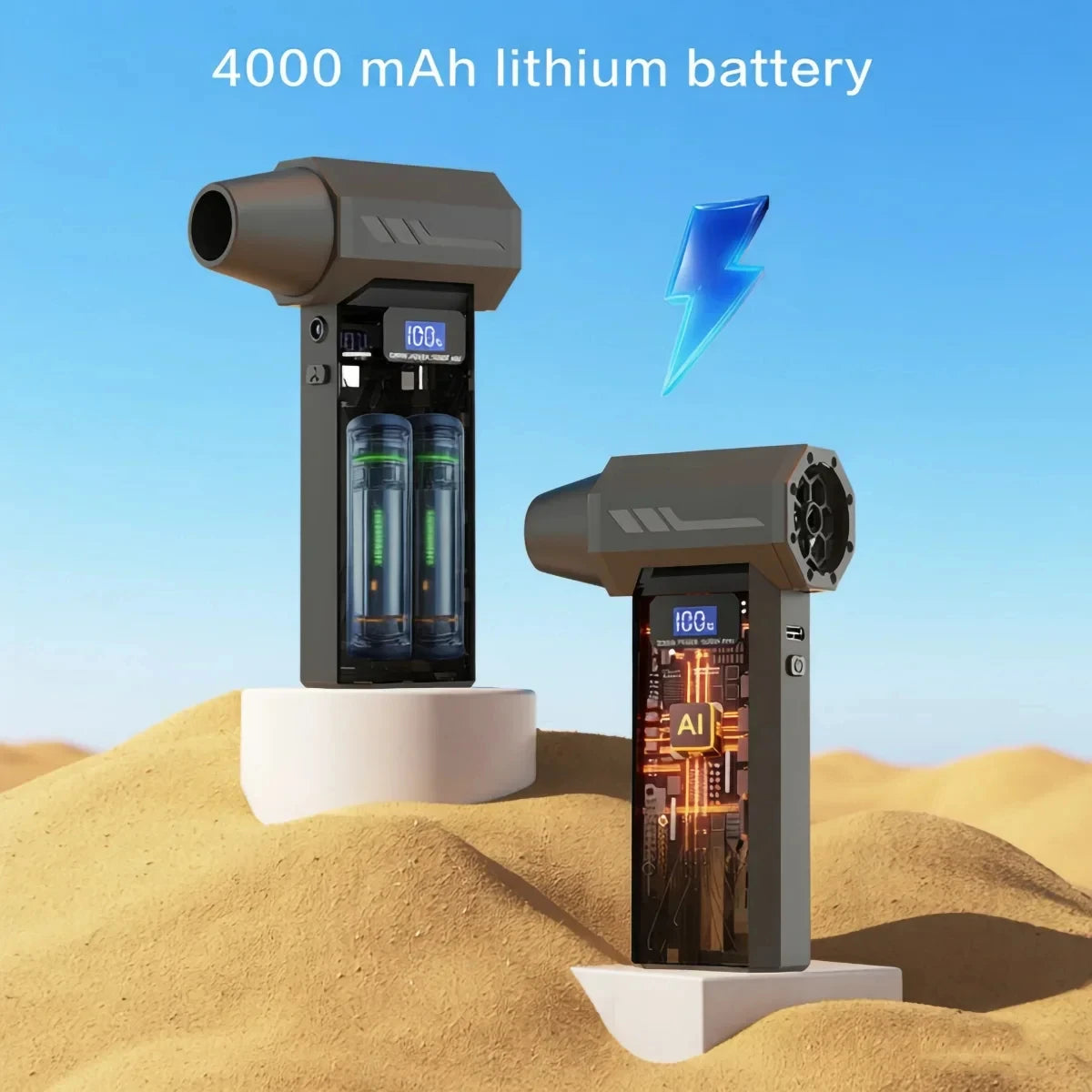 Powerful Air Blower 110000Rpm 4 Gear Adjustable Turbo Jet Blower With Led Light Battery Display Cordless Compressed Air Duster - Shoppiline