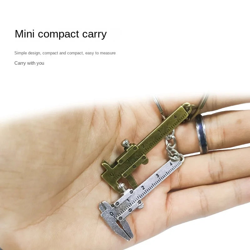1 New Fashionable Car Key Mini Vernier Caliper Portable 0-40mm Keychain Measurement Tool Car Key Chain Ring Caliper