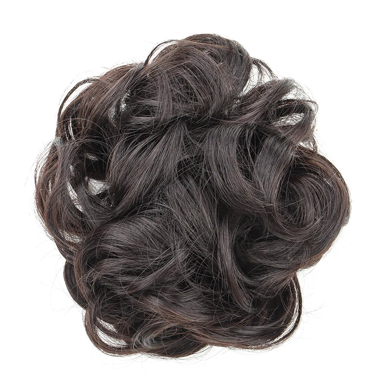 Synthetic Messy Bun Chignon Donut Hair Pad Elastic Hair Rope Rubber Band Black Brown Blonde Hairpiece for Women