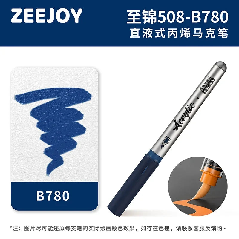 ZEEJOY 120/12/1 Colors Direct Liquid Acrylic Marker Pens Waterproof Pen Soft Brush Nib for Manga School Art Supplies Stationery