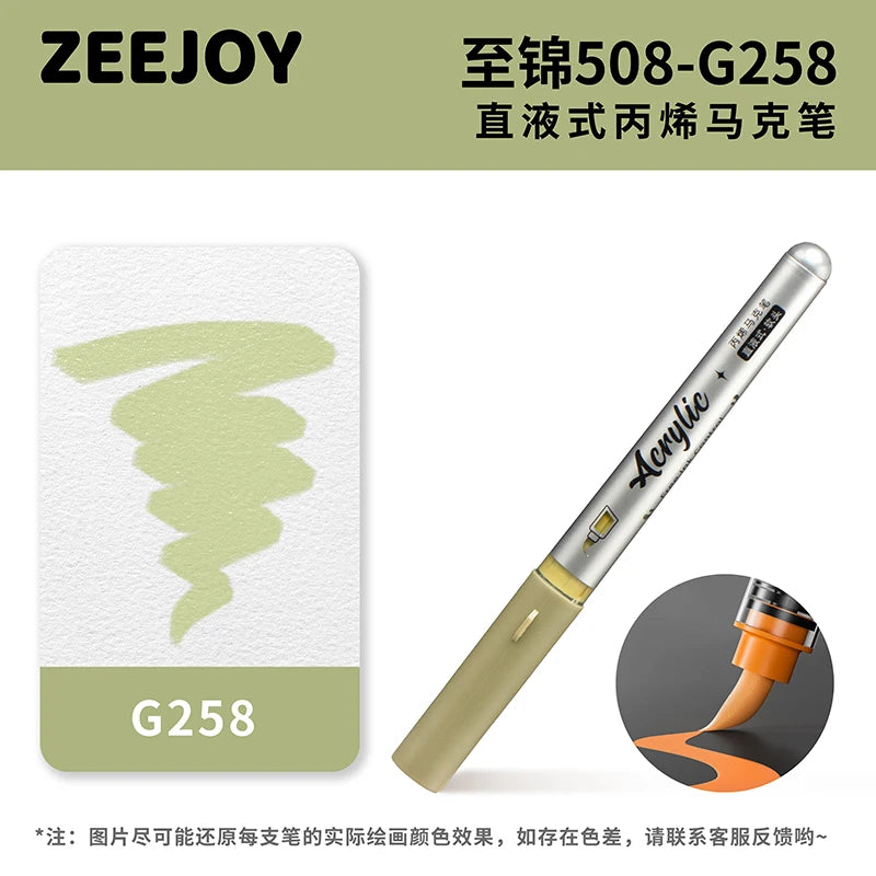 ZEEJOY 120/12/1 Colors Direct Liquid Acrylic Marker Pens Waterproof Pen Soft Brush Nib for Manga School Art Supplies Stationery