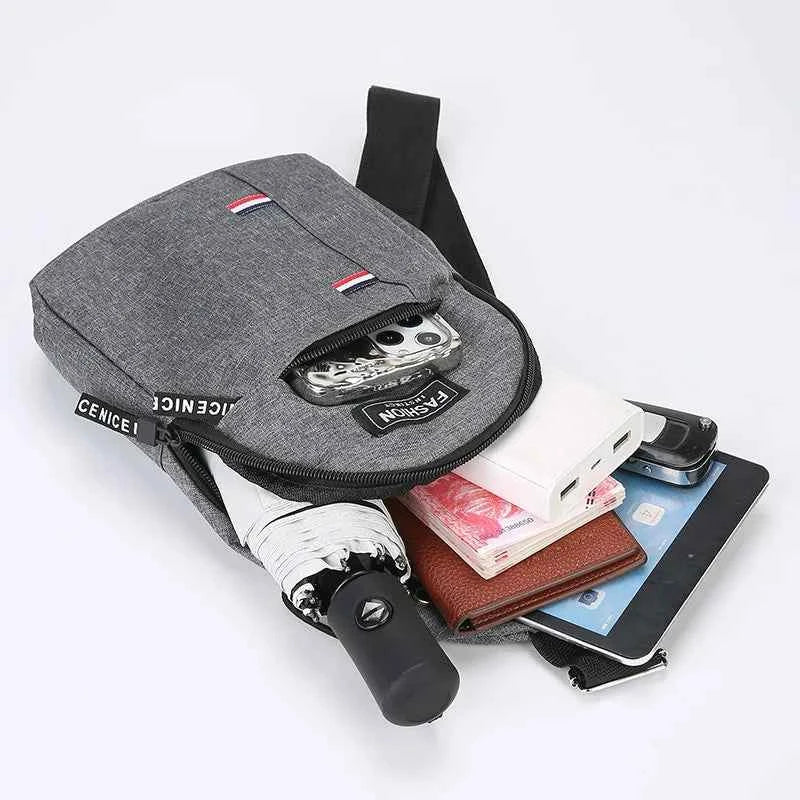HOMEFISH Chest Bag Men's One Shoulder Crossbody Bag Large Capacity Outdoor Sports And Leisure Fashion Small Shoulder Bag Large