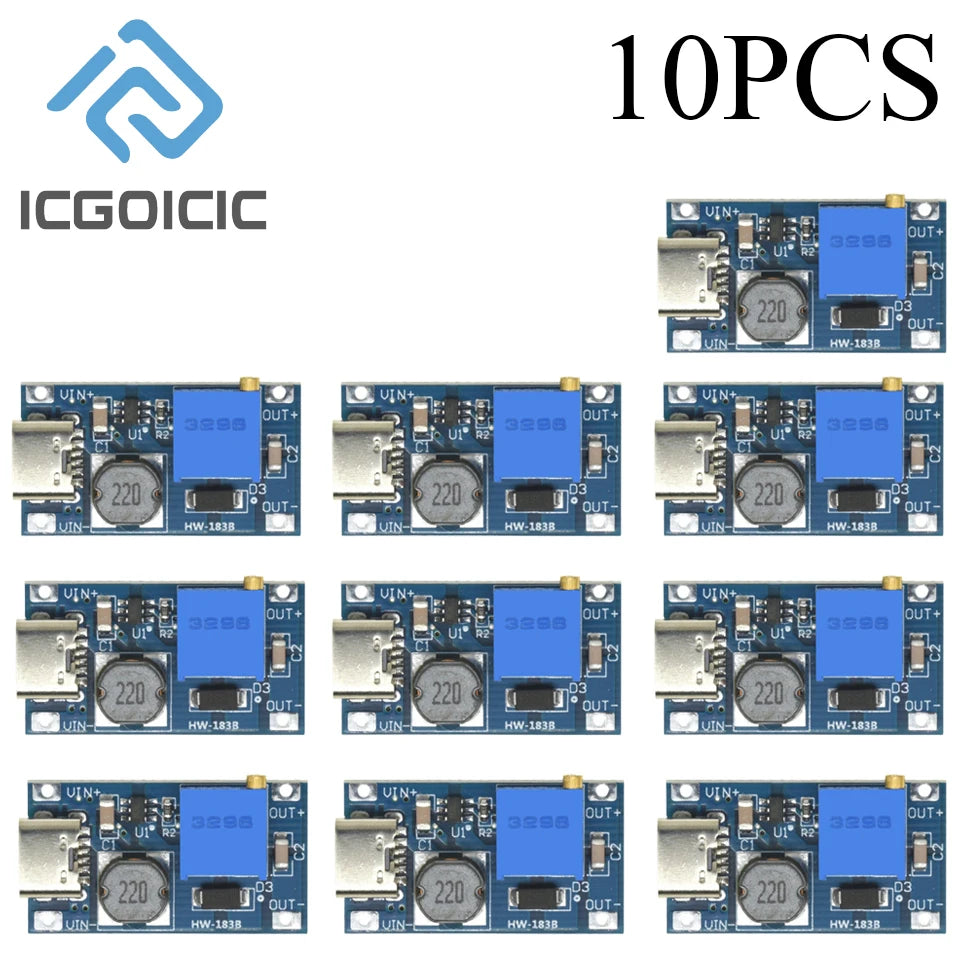 Module élévateur réglable 5/10 pièces MT3608 DC-DC TYPE-C Micro 2 A Module convertisseur élévateur de puissance DC DC 2V-24V vers 5V 9V 12V 28V