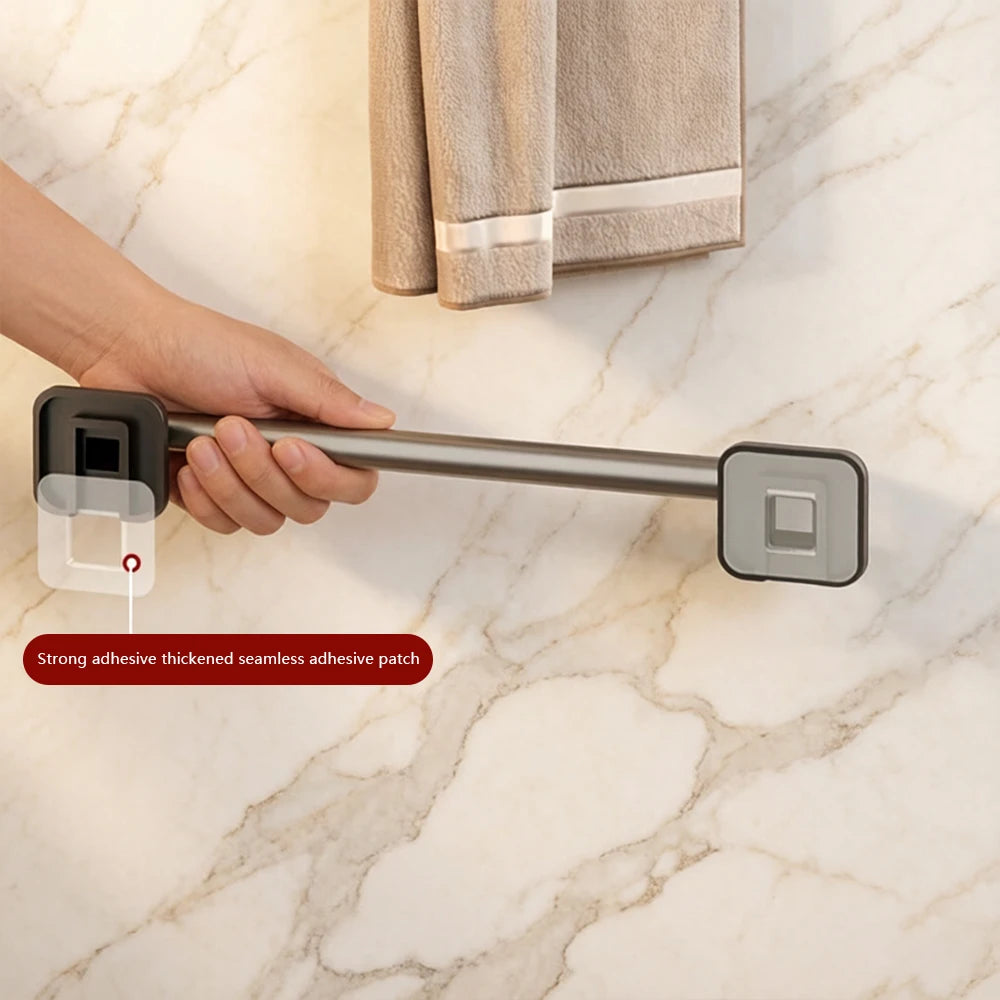 Homefish towel rack, non perforated wall hanging rack, bathroom towel rack, single pole bathroom storage rack