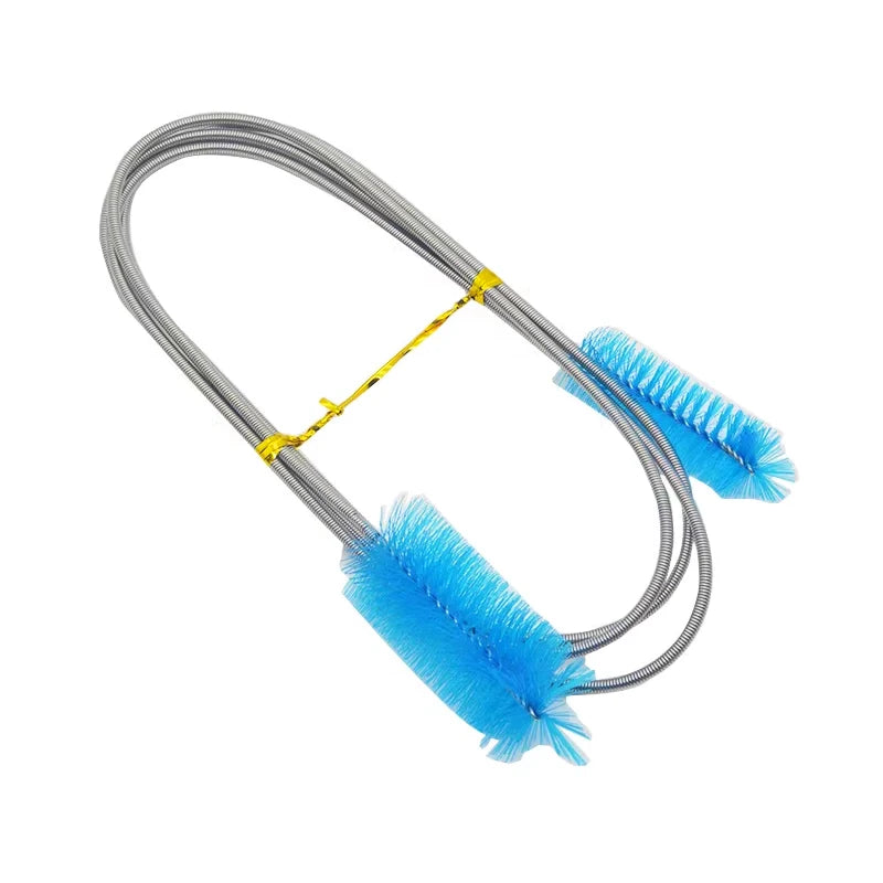 Aquarium Cleaning Brush for Water Hose Lily Pipe Air Tube Stainless Steel Flexible Bent Tube Double Head Brush Fish Tank Cleaner