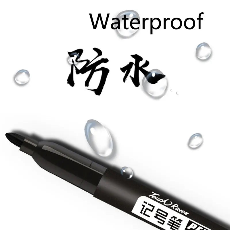 6 PCS Permanent Marker Pen Manga Drawing Markers Black Blue Red Waterproof Ink Sketch Pens Stationery Art School Supplies - Shoppiline