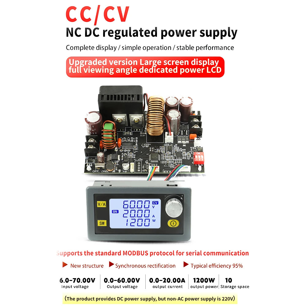 XY6020L Numerical Control DC 6-70V Step Down Stabilized Power Supply Constant Voltage Current Buck Converter Module 20A/1200W - Shoppiline