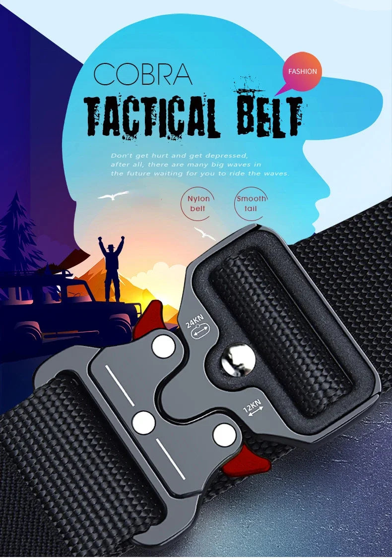 Ceinture tactique authentique à dégagement rapide, ceinture militaire d'extérieur en nylon souple véritable, accessoires de sport pour hommes et femmes, ceinture noire