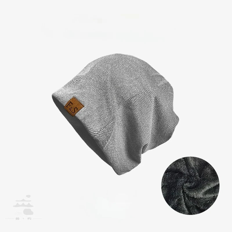 Pile pile hat, casual knitted hat, spring and autumn winter velvet addition, men's and women's outdoor Baotou pullover hat