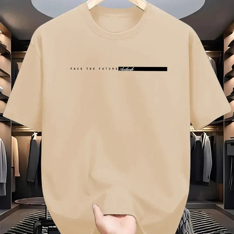 Unisex-Stil Sommer Herren 100 % Baumwolle Lässiges, locker sitzendes Rundhals Kurzarm Leichtes atmungsaktives T-Shirt Oberteil High Street