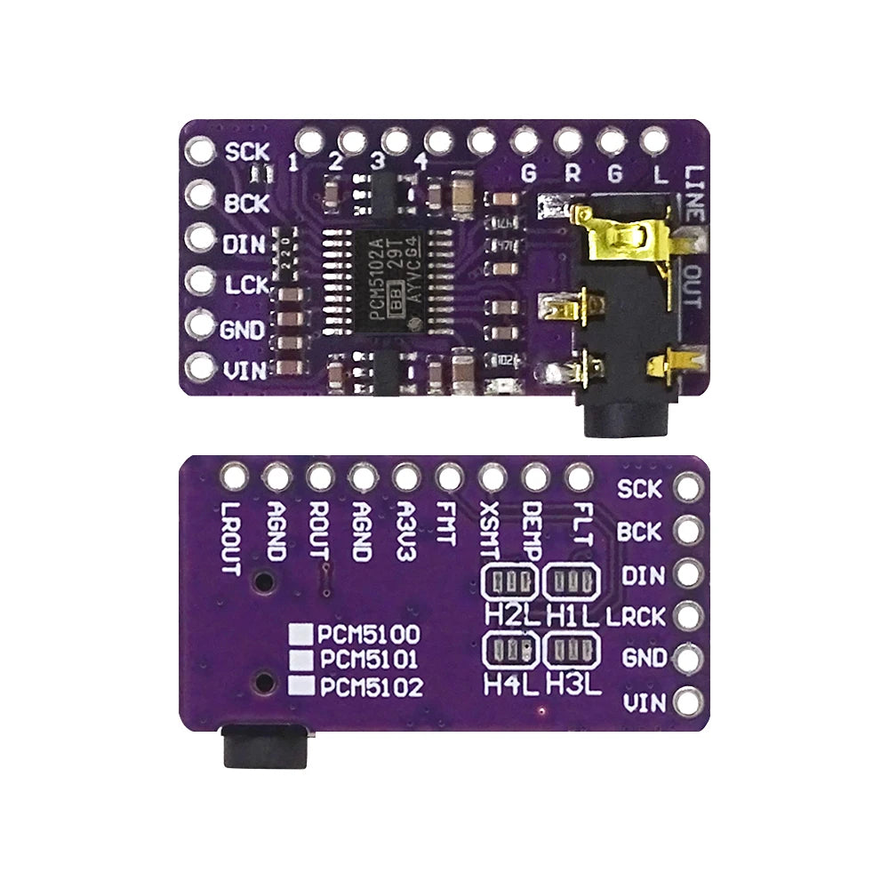 Interface I2S PCM5102A DAC Décodeur GY-PCM5102 Module Lecteur I2S pour Raspberry Pi Format pHAT Carte Audio Numérique PCM5102