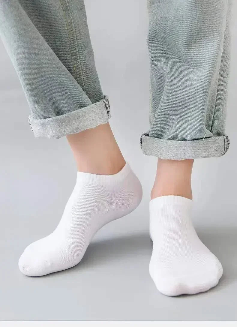 5/10 Pairs Unisex Ankle Socks Solid Color Black White Gray Cotton Deodorant Breathable Running Sports Socks New Spring Summer
