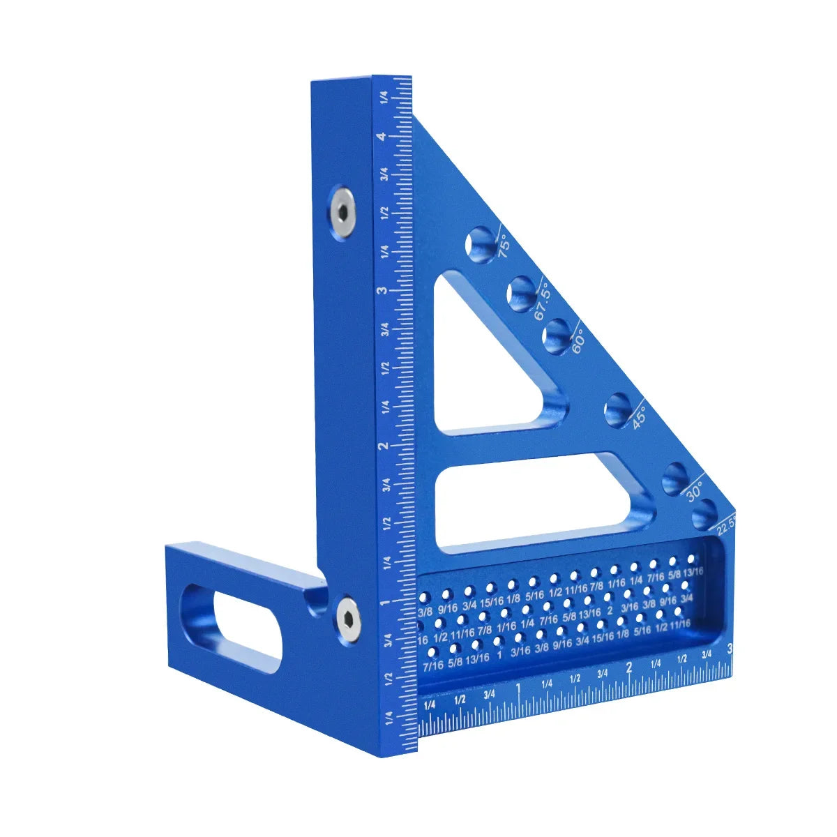 3D Multi-Angle Metric/Inch Measuring Ruler, 45/90 Degree Aluminum Alloy Square Protractor, High Precision Layout Measuring Tool - Shoppiline