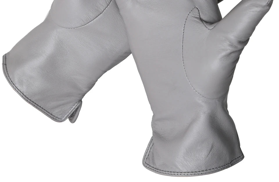 Women's sheepskin gloves winter warm plus velvet short thin touch screen driving color women's leather gloves good quality -2226
