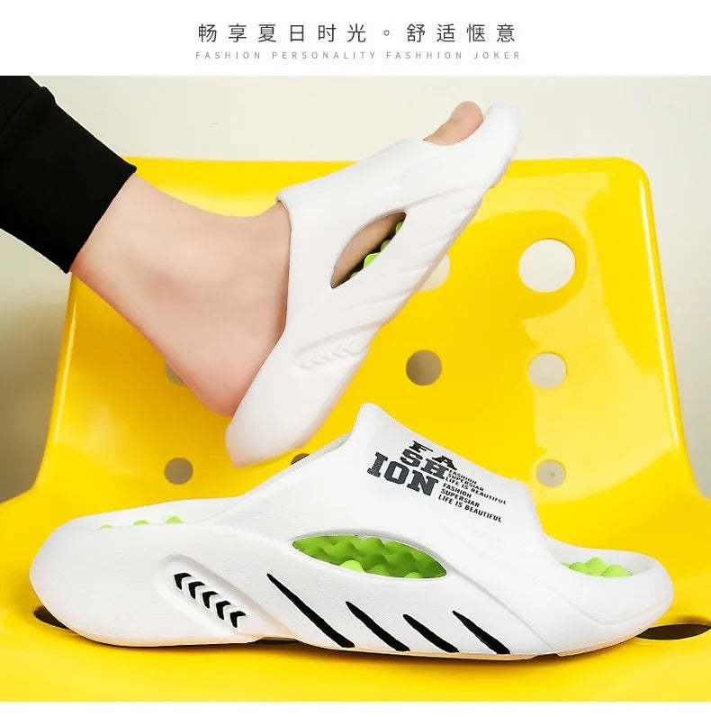 New Summer Man Massage Slippers 2026 Indoor Outdoor Beach Sandals Soft Bottom Casual Slippers Male Flip Flops Mens Sandals