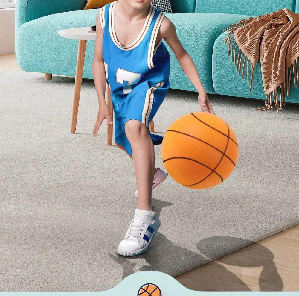 Foam Basketball Kids Silent Basketball Bouncing Mute Silent Ball Bounce Squeezable Mute Bouncing Basketball - Shoppiline