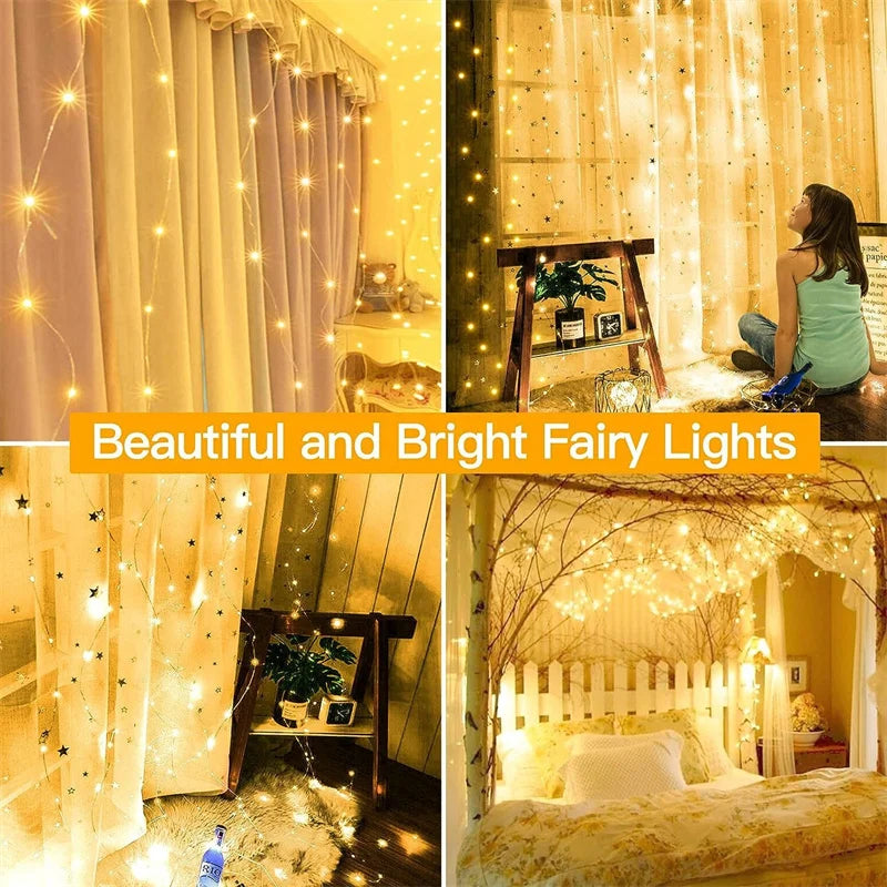 3Mx1M/2M/3M LED String Lights USB Fairy Lights Garland for New Year Wedding Festive Party Christmas Home Curtain Decoration