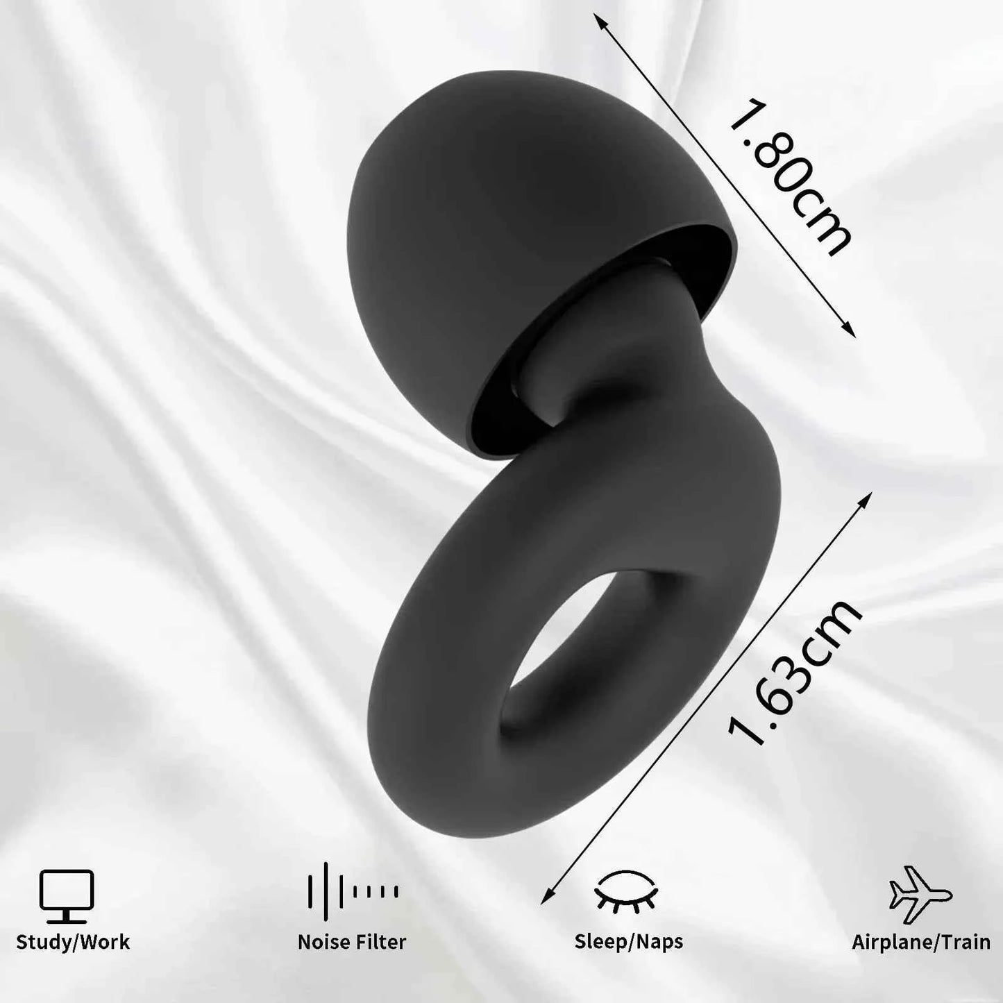 HUAK Concert Ear Plugs, High Fidelity Noise Cancelling Silicone Ear Plugs, Reusable Ear Plugs for Musicians, , Focus and Sleep