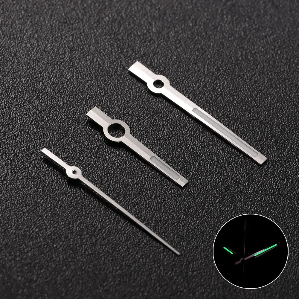 Modified Watch Hands Green Luminous Logbook Needle Silver Gold Rose Watch Accessories for NH35/NH36/4R/7S Movement