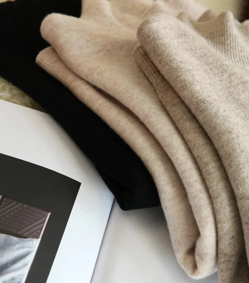 Pull-overs chic Automne-Hiver pour femmes, en tricot, col roulé, manches longues, coupe ajustée, doux et chaud, Pull Femme Top