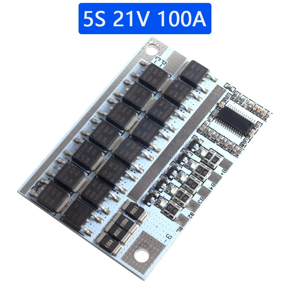 3S/4S/5S Bms 12.6V 16.8V 21V 3.7V 100A Li-ion Lmo Ternary Lithium Battery Protection Circuit Board Li-polymer Balance Charging