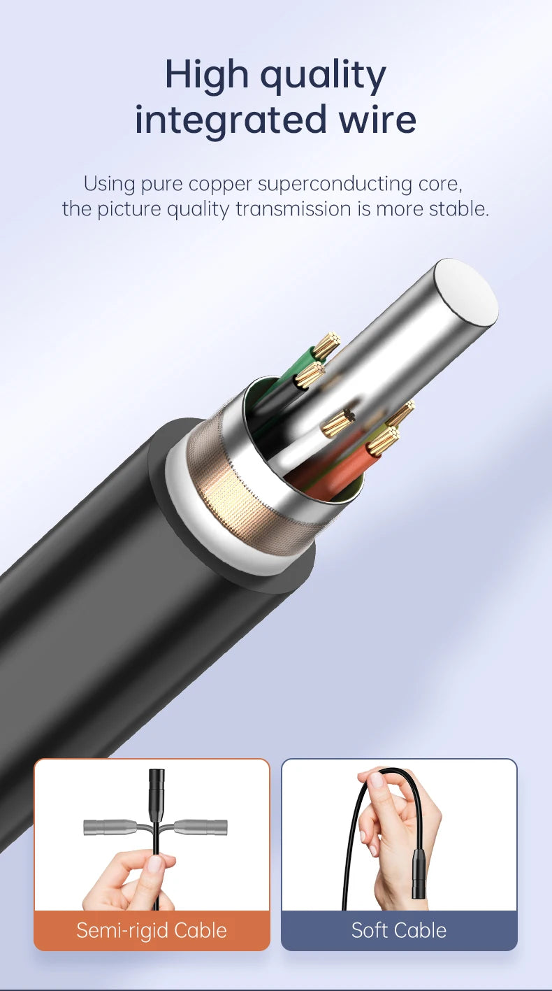 Industrial Endoscope Camera 8mm HD1080P 4.3inch IPS Screen 1080P Pipe Inspection Camera for Car Repair IP67 Waterproof 8 LEDS - Shoppiline