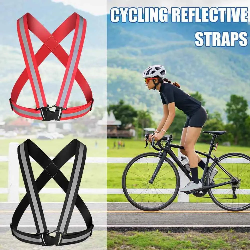 New Highlight Reflective Straps Night Running Riding Clothing Vest Adjustable Safety Vest Elastic Band For Adults and Children