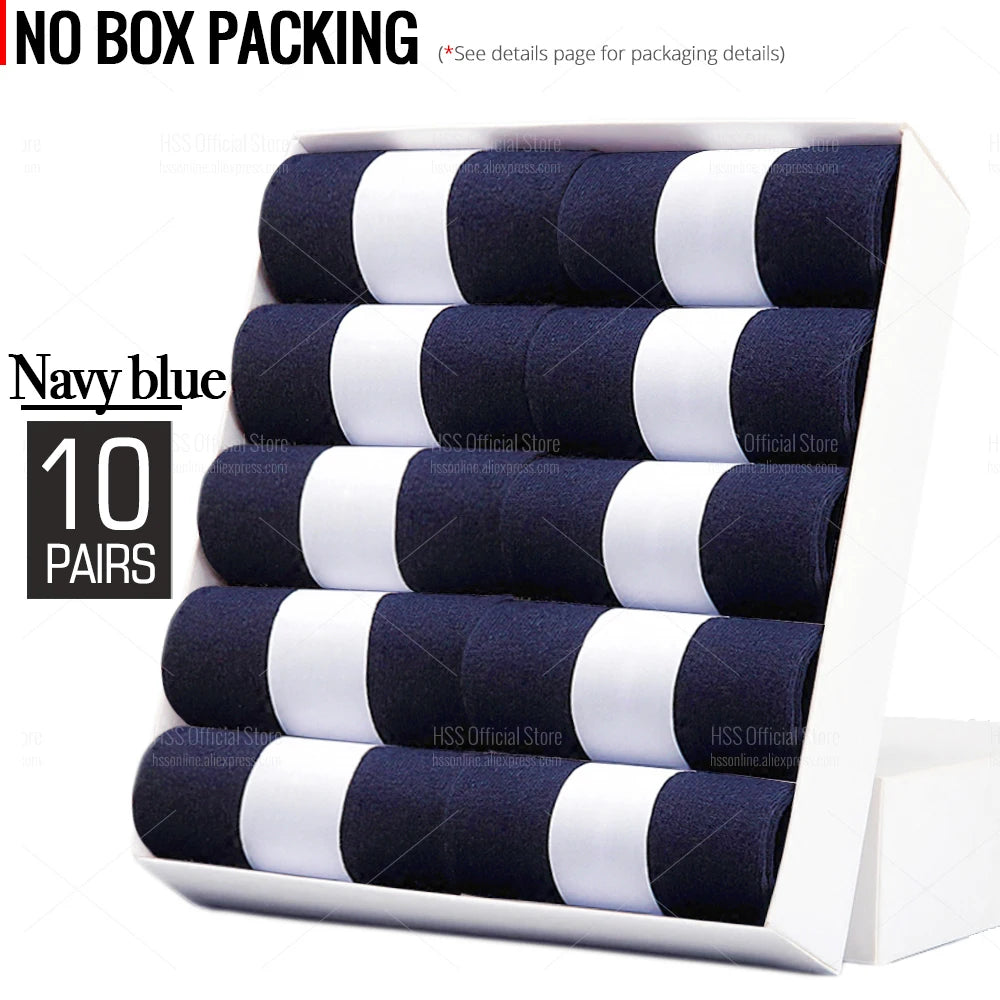 HSS Lot de 5/10 paires de chaussettes en mélange de coton pour hommes, noires, d'affaires, douces, respirantes, pour l'été et l'hiver, grande taille (6.5-14)