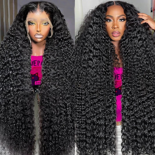 Deep Wave Frontal Wig 13x6 Hd Lace Loose Wave Wigs Brazilian Hair Natural Hairline Pre Plucked 40 Inch Lace Front Human Hair Wig