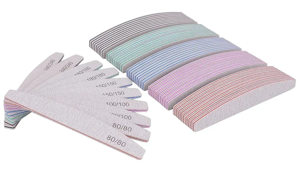 5/10Pcs Professional Nail File 150/180 Sandpaper Strong Thick Nail Files Sanding Half Moon Lime nail accessories and Tools