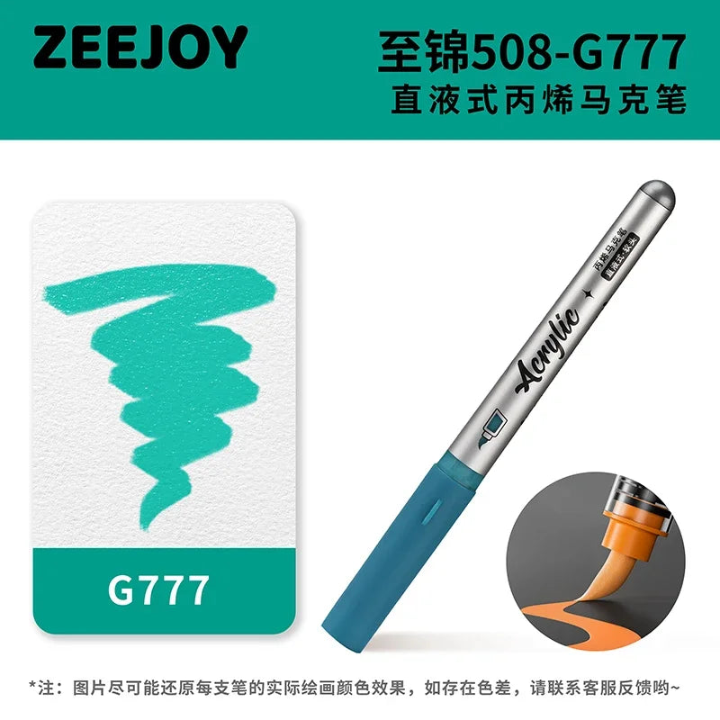 ZEEJOY 120/12/1 Colors Direct Liquid Acrylic Marker Pens Waterproof Pen Soft Brush Nib for Manga School Art Supplies Stationery