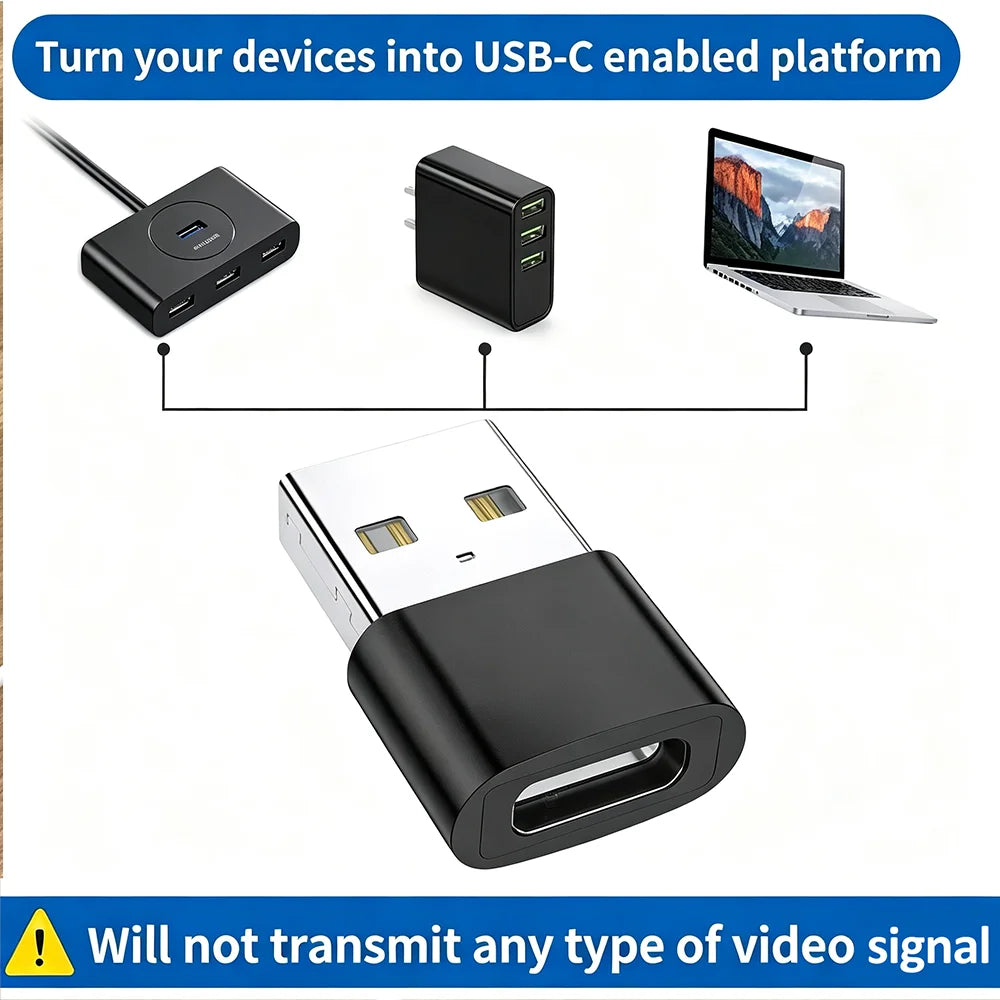 3-Pack USB to USB C Adapter, USB C Female to USB Male Super Fast Charging and OTG Converter Compatible with iPhone 15/14/13/12